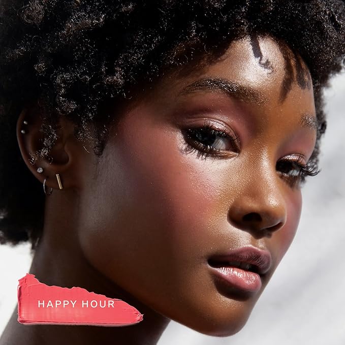 Tower 28 Beauty BeachPlease Cream Blush for Cheeks and Lips - Multi-Purpose Lip and Cheek Tint in Pink Blush - for Sensitive Skin – Color HAPPY HOUR, Luminous Finish-Velvo Beauty