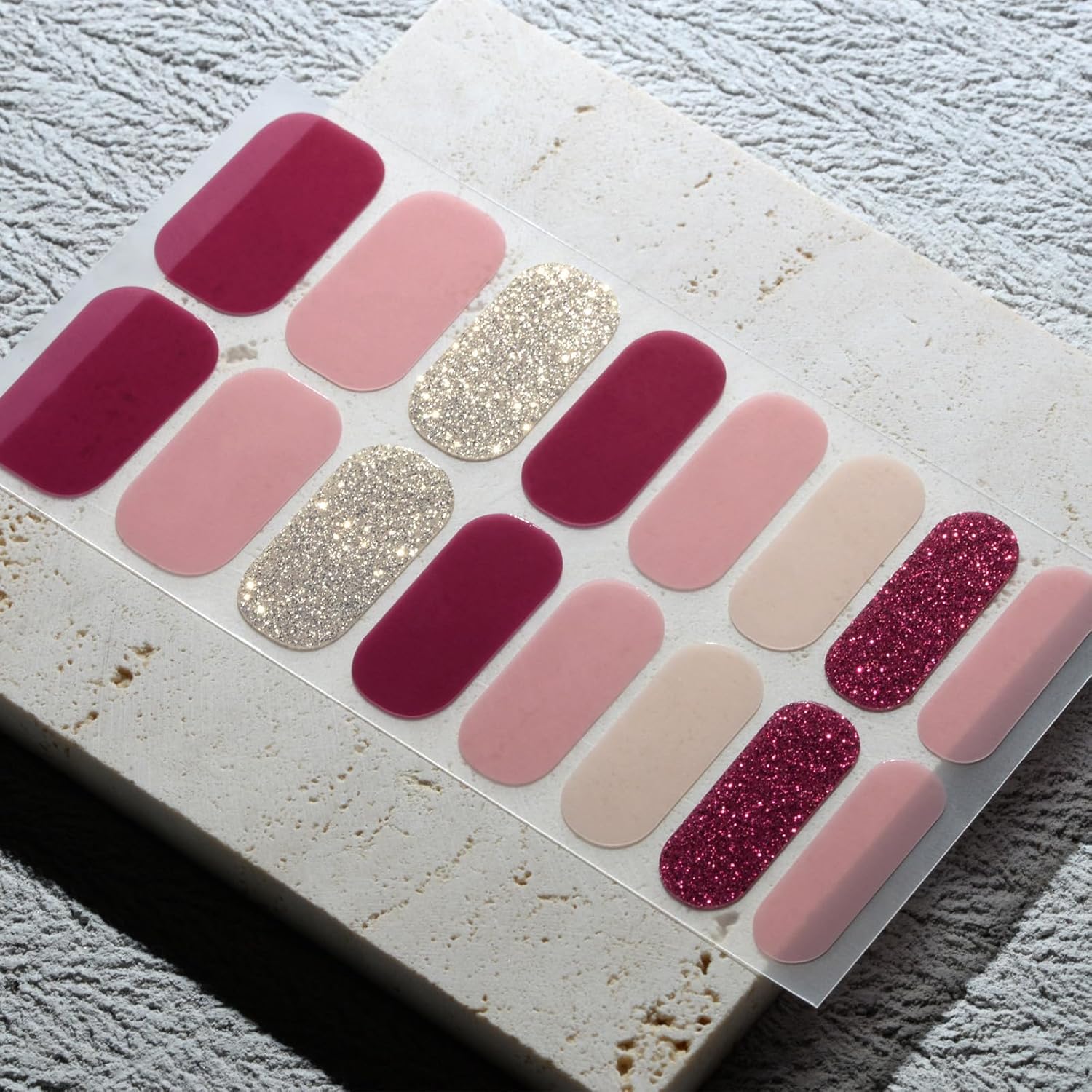 Nail Polish Strips, 32PCS Salon Quality Wraps, Long Lasting Gel Nail Stickers for Women Easy Apply& Remove (Straberry Shortcake)-Velvo Beauty