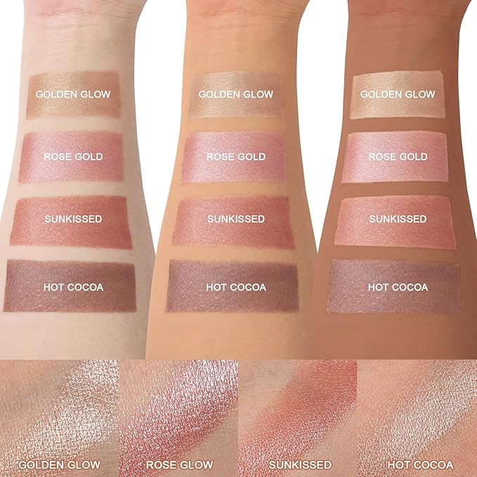 UCANBE Cream Bronzer for Face & Body, Natural Golden Sun-Kissed Glow Highlighter, Luminous Buildable Coverage for Long Lasting Bronzed Glow, Lightweight Brighten Contour Multi-Use Makeup Palette-Velvo Beauty