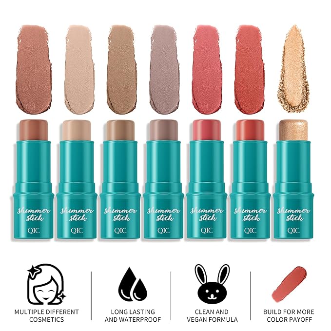 3Pcs Cream Contour Sticks Kit, Face Contouring Pen with Highlighter Stick, Blush Stick and Bronzer Contour Stick for Sculpt the Face, Create a Long Lasting, Matte or Dewy Finish (06)-Velvo Beauty