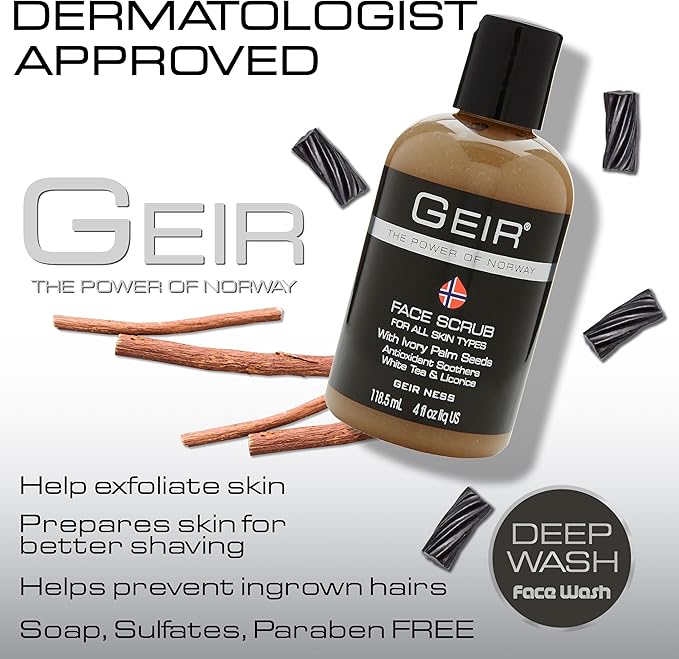 Geir Ness Face Scrub - Exfoliates Skin - Nourishing Facial Scrub for Clogged Pores-Velvo Beauty