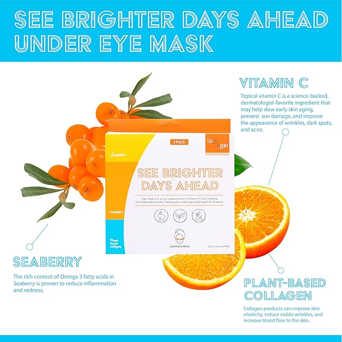 3 Pack Under Eye Mask See Brighter Days Ahead Eye Masks for Dark Circles Brightening & Hydrating Eye Patches-Velvo Beauty