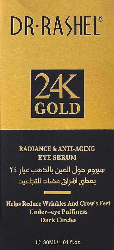 24K Gold Radiance Collagen & Anti - Aging Eye Serum, Helps To Reduce Wrinkle, Under eye Puffiness & Dark Circles, Size 1.01 Fl Oz (Pack Of 1)-Velvo Beauty