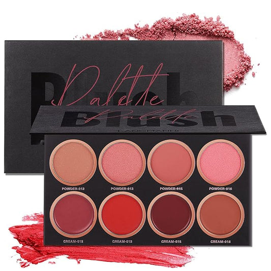 8 Colors Blush Palette,Vegan, Cruelty Free & Hypoallergenic,Women Facial Makeup Plate,Skin Tone Enhancing-Meiyugo-Velvo Beauty