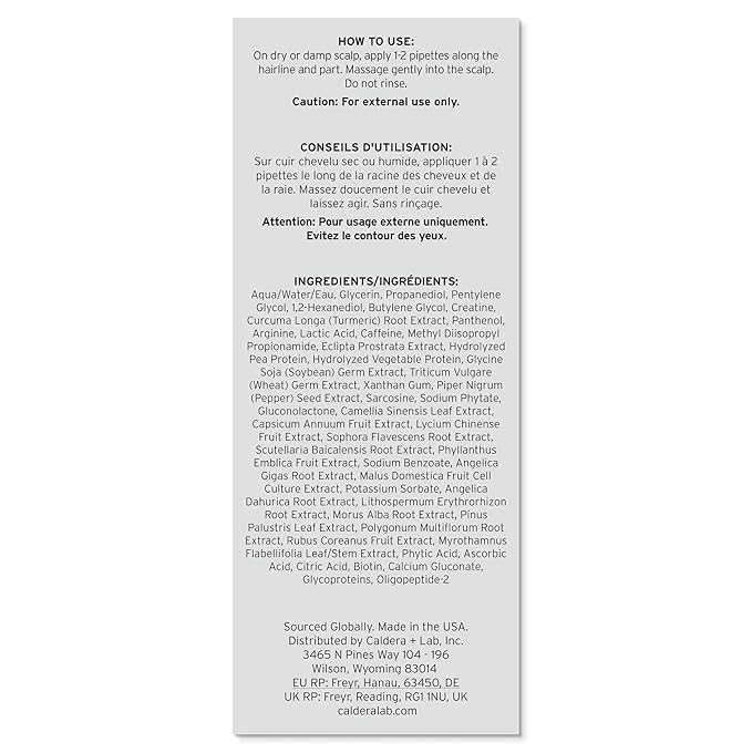 Caldera + Lab The Hair Serum | Men’s Thickening Serum for Thinning & Receding Hair, Supports Fuller & Stronger-Looking Hair, Dermatologically Tested - All Hair Types-Velvo Beauty