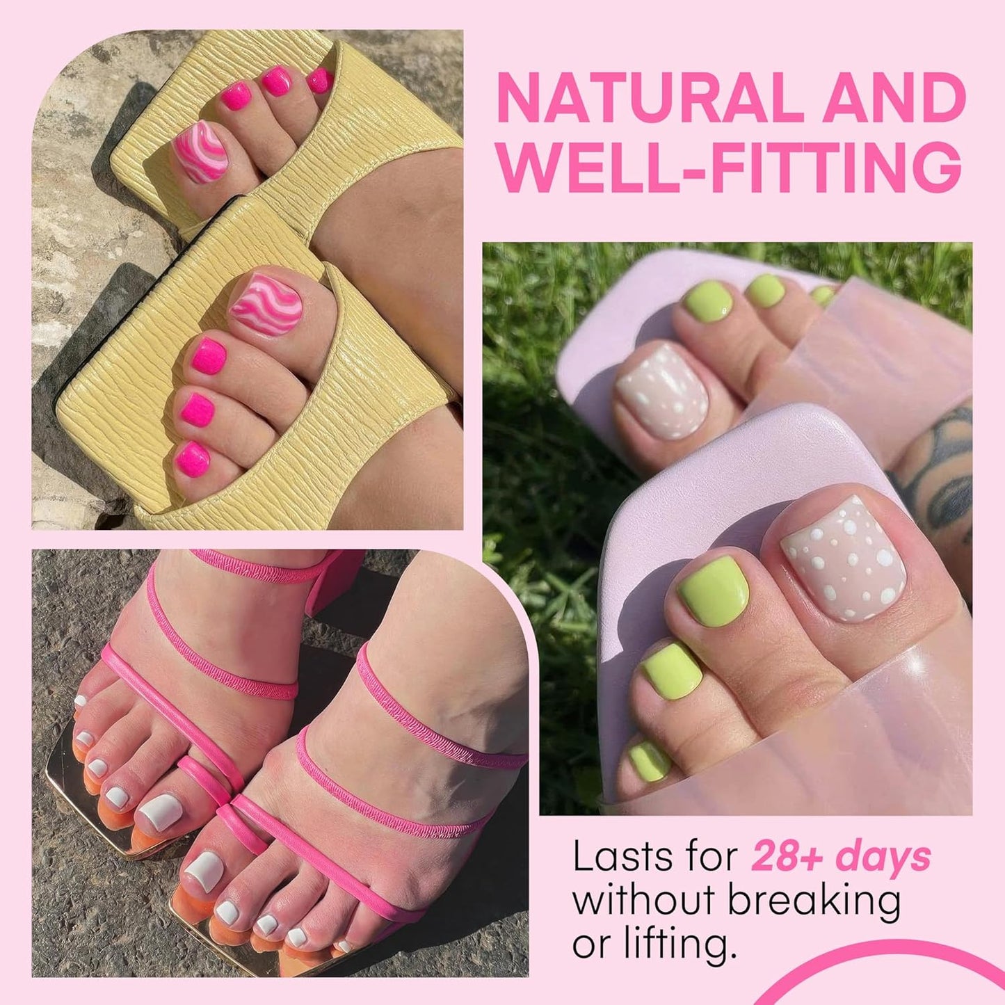 UNA GELLA Square Toe Nail Tips For Big Toe, 504Pcs 15Sizes Soft Gel Full Cover Toe Nail Tip Pre-buff Fake Acrylic Toe Nail Press Ons Soak Off Pedicure For Nail Extensions Home DIY Nail Salon-Velvo Beauty