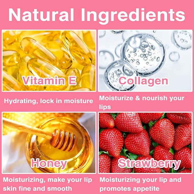 Lip Balm Honey Pot, Honey & Strawberry Lip Mask Propolis Moisturizing Lip Balm with Stick, Hydrating & Prevent Dry and Cracked Lip(2 Pcs)-Velvo Beauty