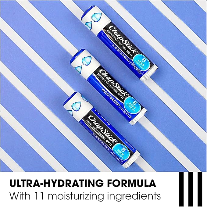 ChapStick Moisturizer Original, Black Cherry and Cool Mint Lip Balm Tubes Variety Pack, SPF 15 and Skin Protectant - 0.15 Oz (Pack of 3)-Velvo Beauty
