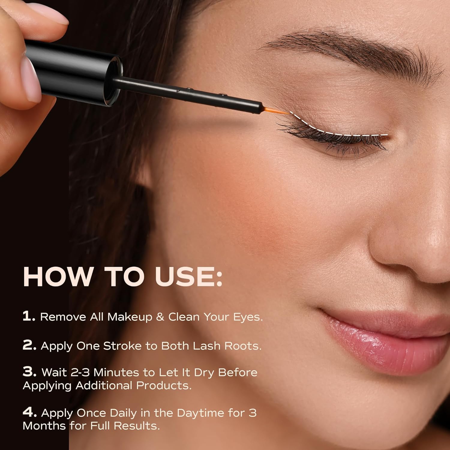 Advanced Lash Serum for Eyelash Growth: LashRay Eye Lash Enhancing Serum to Grow Longer Thicker Eyelashes and Eyebrows for Women, 0.1 oz-Velvo Beauty