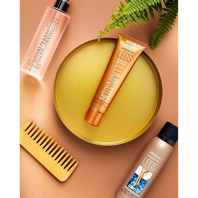 Sally Hansen Airbrush Legs® Illuminator™, Leg Makeup, Golden Glow, Easy Application, Flawless Looking Legs, Rollerball Applicator-Velvo Beauty