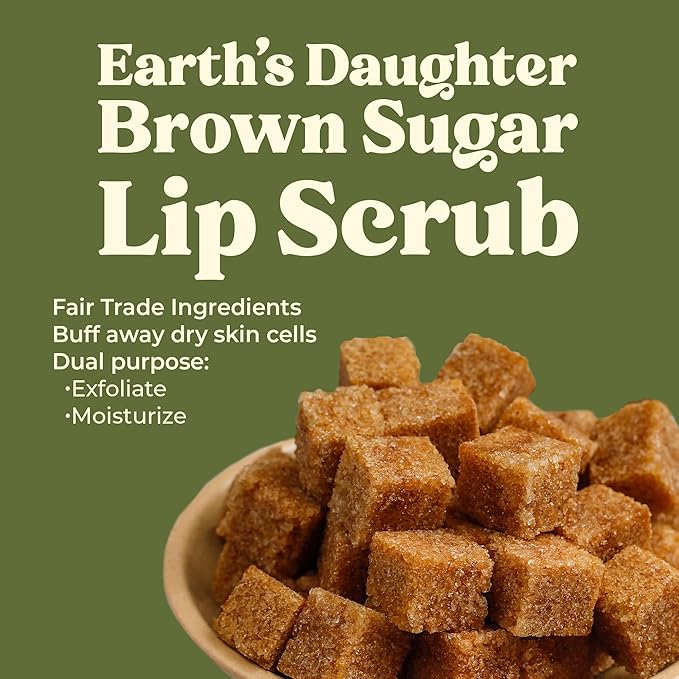 Organic Brown Sugar Lip Scrub – 0.7oz – USDA Organic Lip Exfoliator Scrub for Dry Lips - Fair Trade, Brown Sugar, Jojoba Oil, Beeswax, Coconut Oil - Lip Scrubber Exfoliator For Lip Care-Velvo Beauty