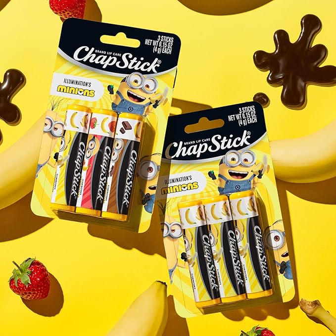ChapStick Lip Balm, Minions Banana Variety Packs (9 Sticks), Party Favors for Kids, 0.15 Oz Ea-Velvo Beauty