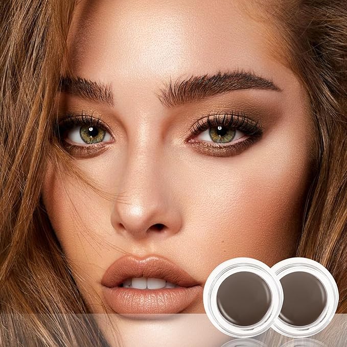 Boobeen 2 Pcs Eyebrow Pomade Cream, Waterproof Brow Pomade Gel High Pigmented Long-lasting for Natural Eyebrow Makeup, Suitable for Everyone-Velvo Beauty