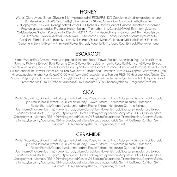 LAPCOS Skin Barrier Repair Sheet Mask Variety Pack – Escargot, Cica, Ceramide, Honey 4 Types of Face Mask Set – Daily Korean Skin Care w/Snail Mucin, Centella Asiatica & Niacinamide (12 ea)-Velvo Beauty