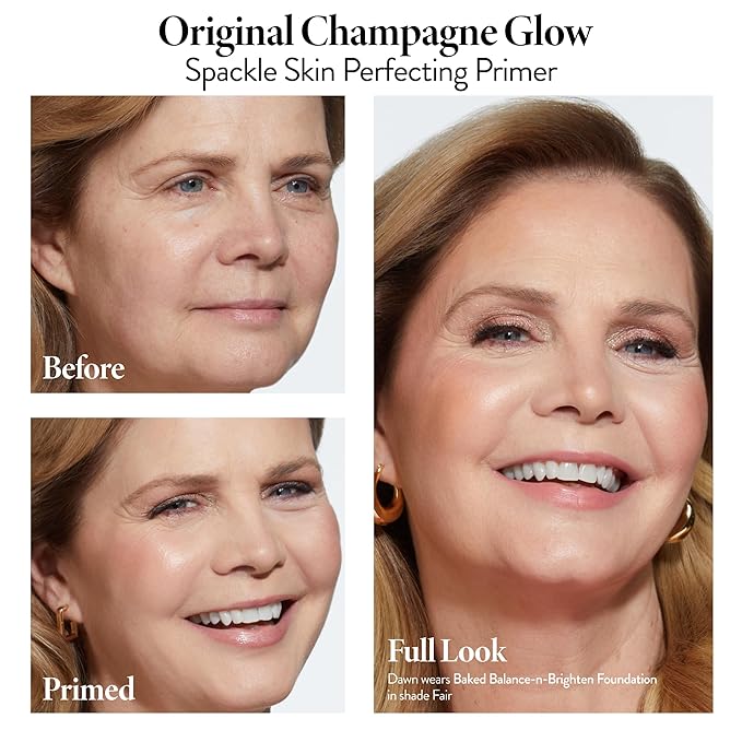 LAURA GELLER NEW YORK Spackle Primer - Champagne Glow - Super-Size 2 Fl Oz - Hyaluronic Acid Makeup Primer for Mature Skin-Velvo Beauty