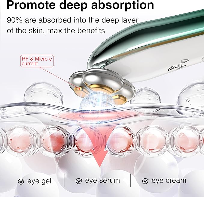 Puffy Eyes Treatment | Eye Puffiness | Eye Bags | Crows Feet | Fine Line Reducing - TS-Lifter Technology(Minor Stings) + Radio Frequency - 2 in 1 Professional RF Eye Anti Aging Device-Velvo Beauty