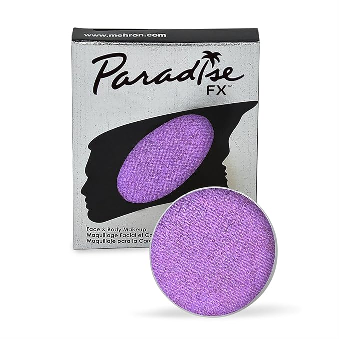 Mehron Makeup Paradise Makeup AQ Refill Size | Stage & Screen, Face & Body Painting, Cosplay, Halloween | Water Activated Face Paint, Body Paint, Cosplay Makeup .25 oz (7 ml) (Metallic Purple)-Velvo Beauty