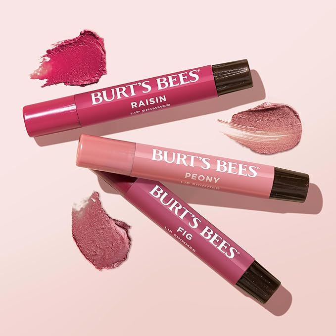 Burt's Bees Lip Shimmer Nude Collection, Tinted Lip Balm Stick, Moisturizing for All Day Hydration with Natural Glowy Pigmented Finish & Buildable Color, 3 Warm Shades; Value Pack, 3 Tubes x 0.09 Oz-Velvo Beauty
