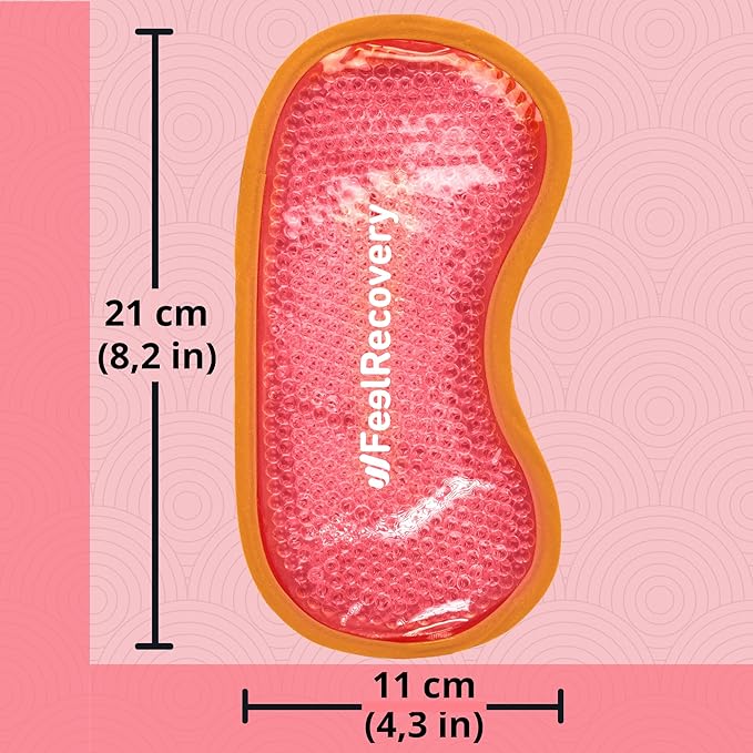 Cooling Gel Eye Mask for Puffy Eyes (8x4 in) - Reusable Cold Compress Pack for Dry Eyes, Tired Eyes, Headaches, Dark Circles - Flexible Golden Gel Beads Hot & Cold Therapy-Velvo Beauty