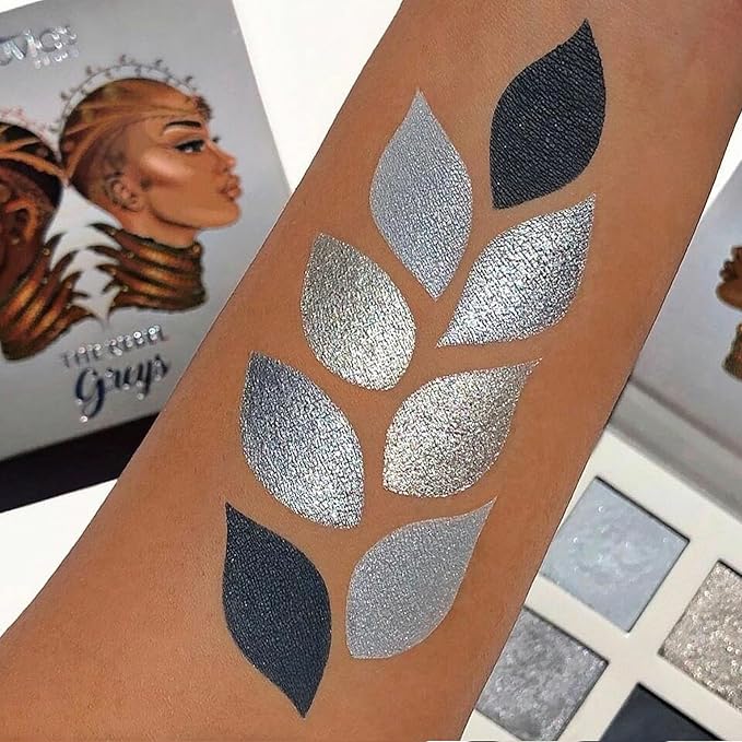 Juvia's Place Rebel Quad Grey Eyeshadow Palette - Professional Eye Makeup, Pigmented Eyeshadow Palette, Makeup Palette for Eye Color & Shine, Pressed Eyeshadow Cosmetics, Shades of 4-Velvo Beauty