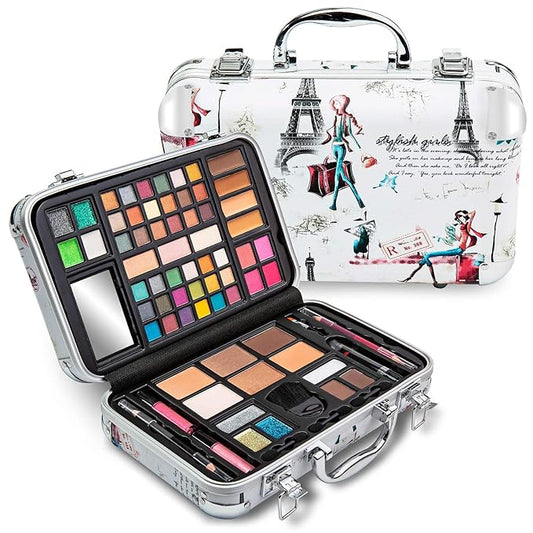 Makeup Kit Gift Set - 41 Eye Shadows, 7 Body Glitters, 1 Lip Liner Pencil, 1 Lipsticks, 4 Blushs, Eye liner pencil, 5 Concealers, 2 Lip Gloss, 5 Bronzers, Mirror-Velvo Beauty