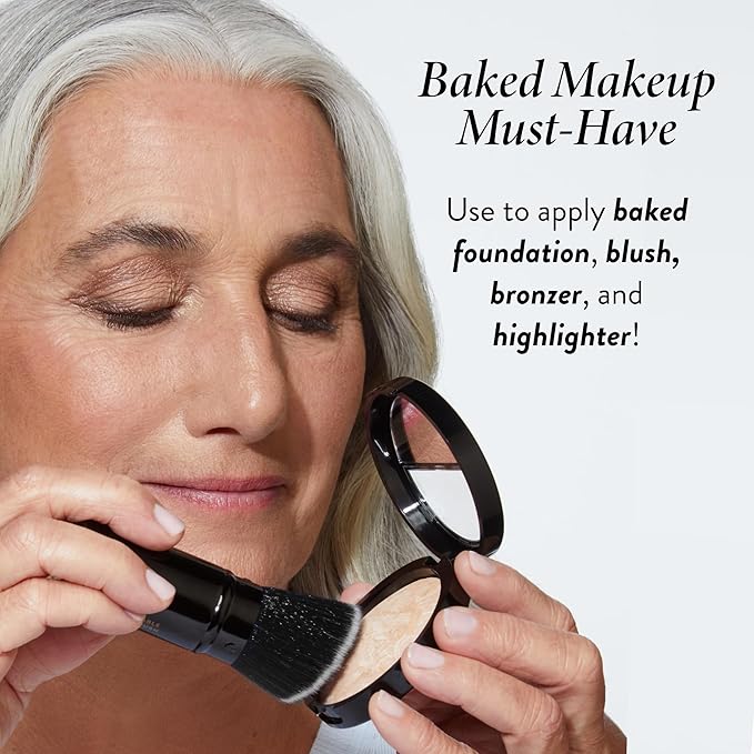 LAURA GELLER NEW YORK Baked Balance-n-Brighten Foundation with Kabuki Brush Makeup Set, Golden Medium-Velvo Beauty