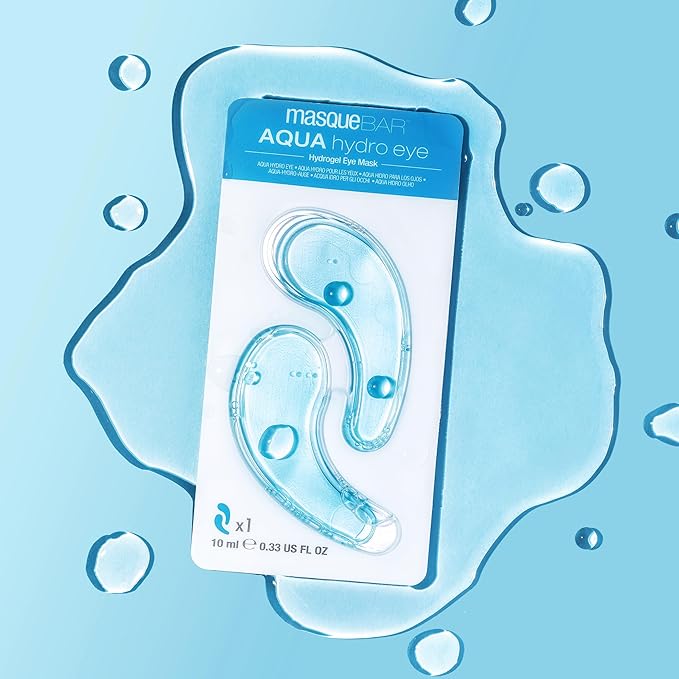masque BAR Hydrogel Aqua Eye Patches (6 Pairs) with Hyaluronic Acid and Collagen, Korean Under Eye Skincare Treatment, Moisturize & Hydrate Skin Around Eyes, Reduce Fine Lines, Wrinkles-Velvo Beauty