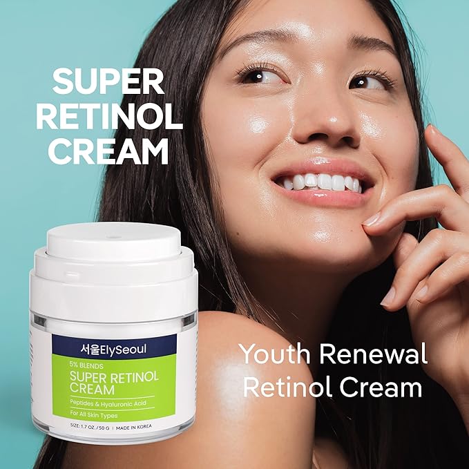Retinol Cream for Face Korean Skincare: Anti-Aging Collagen Peptides & Hyaluronic Acid Face Cream for Women, 1.7 oz.-Velvo Beauty