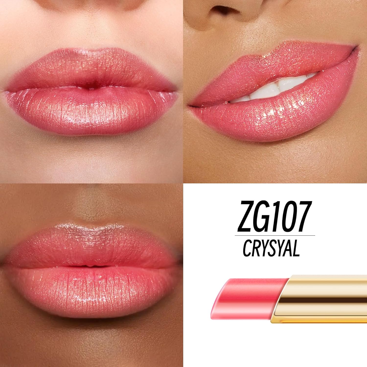 Peach Pink Lipstick Moisturizing for Women Shimmer Tinted Lip Balm Hydrating Nourishing Lip Gloss Vegan& Cruelty Free Lip Makeup, ZG107 Candy-Velvo Beauty