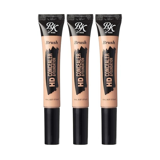 Ruby Kisses HD Concealer & Foundation Brush Flawless Full Coverage Face Makeup Lightweight Highlighter Long Lasting Under Eye Conceals Contour Corrector (Nude)-Velvo Beauty