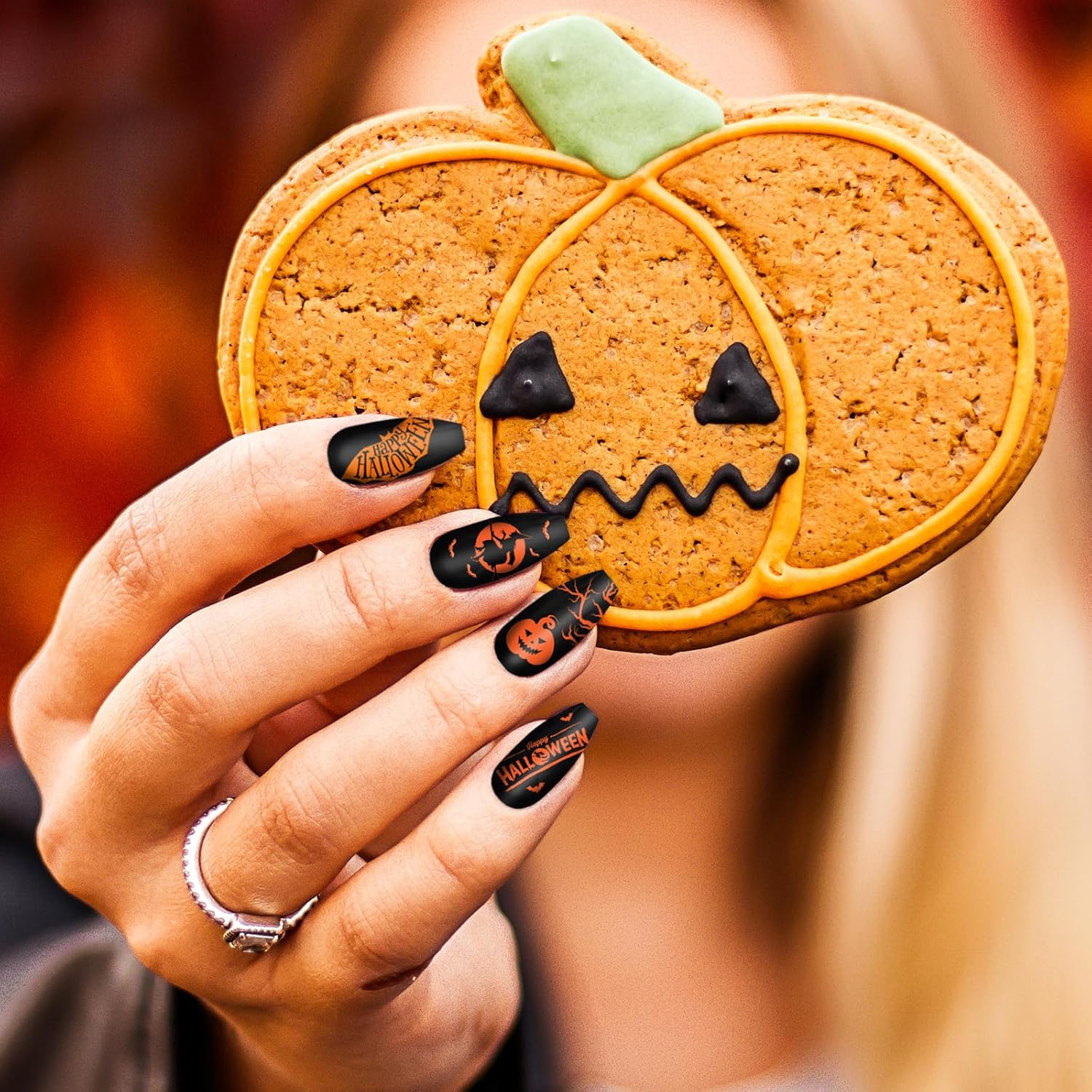 Whaline 10Pcs Halloween Nail Art Stamping Plate Kit Spooky Pumpkin Ghost Skull Plaid Design Nail Art Plate for Holiday DIY Print Manicure Salon-Velvo Beauty