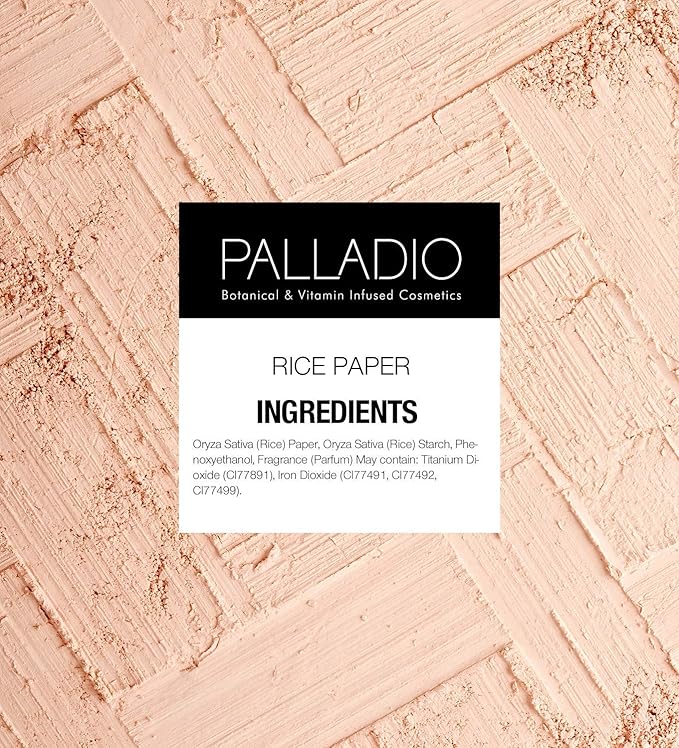 Palladio Face Blotting Tissue Sheets Made from Natural Rice Powder for Oily Skin, Oil Absorbing Paper, 2 Sided, Instant Results, Warm Beige, 40 Count-Velvo Beauty