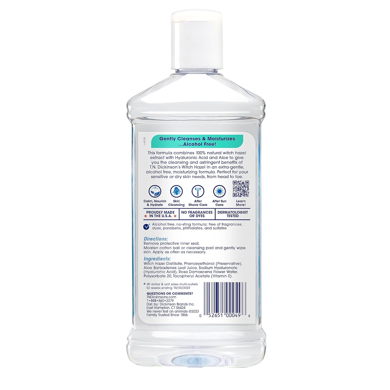 T.N. Dickinson's Witch Hazel Alcohol-Free Moisturizing Astringent, Made with 100% Natural Witch Hazel 16 oz (Pack of 2)-Velvo Beauty