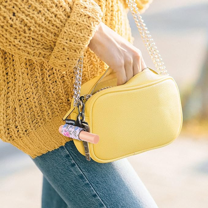 6 Pack Lip Balm Holder, Compact Clip-On Chapstick Holder Premium Release Clip Neoprene Sleeve Lip Balm with Clip Fits Most Standard Lip Balm-Velvo Beauty