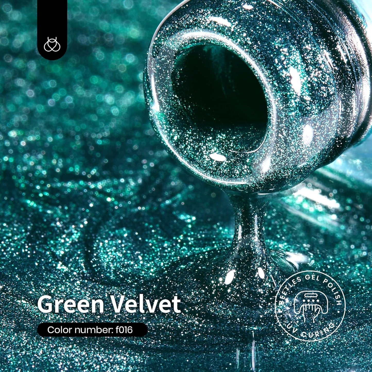 Beetles Green Cat Eye Gel Nail Polish, 9ml Glitter Gel Polish with Magnet Shimmer Green Velvet Soak Off UV LED Nail Lamp Nail Art DIY Home Manicure Design Gift for Women-Velvo Beauty