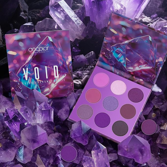 docolor Eyeshadow 9 Colors Purple Eyeshadow Palette High Pigmented Blendable Matte & Glitter Shimmer Finishes, Long Lasting Mauve Eye Makeup for Christmas Party Music Festivals-Velvo Beauty