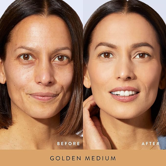 LAURA GELLER NEW YORK Baked Balance-n-Brighten Foundation with Kabuki Brush Makeup Set, Golden Medium-Velvo Beauty