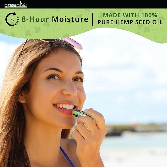 GreenIVe Neem Lip Balm, Vegan Lip Moisturizer with L-Lysine, Soothe and Soften (3)-Velvo Beauty