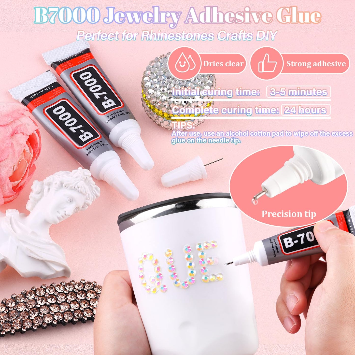 30000Pcs Resin Transparent AB Rhinestones for Bedazzling Crafting with b7000 Jewelry Glue, Bulk Flatback Gems Bedazzler Kit for Crafts Clothes Shoes Fabric Nail Diamond Art, Assorted Size 2/3/4/5/6mm-Velvo Beauty