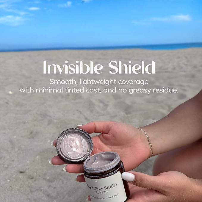 Everyday Tallow Mineral Sunscreen ~ SPF 30 | 100% Grass-Fed & Organic | Face & Body | Naturally Scented with Frankincense & Lavender Oil | Zinc Oxide | Water Resistant (2oz)-Velvo Beauty