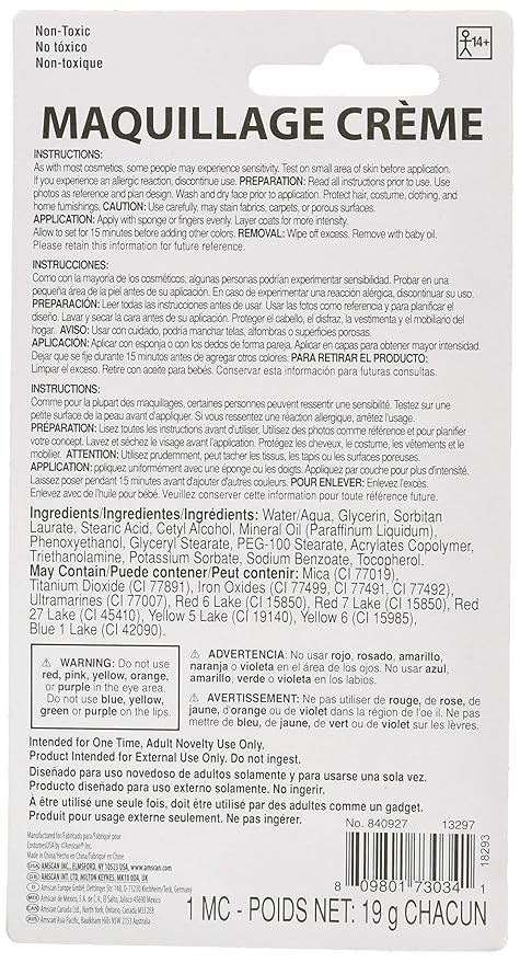 White Cream Makeup, 0.7 oz (Pack of 18) - Vibrant & Easy Blending, Perfect for Costume Parties, Theater, Halloween, Cosplay, & More-Velvo Beauty