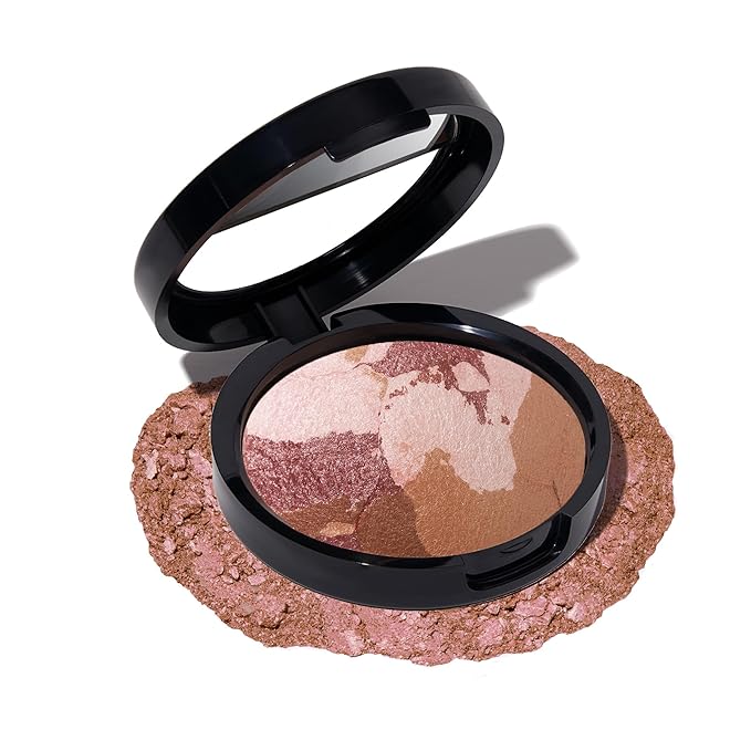 LAURA GELLER NEW YORK Baked Blush-n-Bronze Marbleized 2-in-1 Sculpting Bronzer Blush - Earthy Bronze - Contour Face with a Radiant Flush-Velvo Beauty