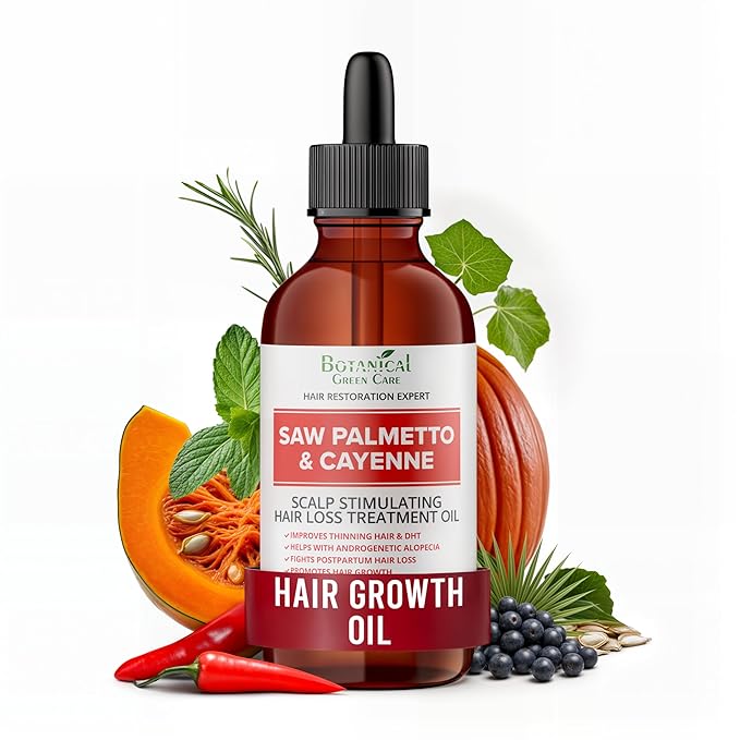 Saw Palmetto & Cayenne Hair Serum, Hair Growth Oil. Made in USA-Velvo Beauty