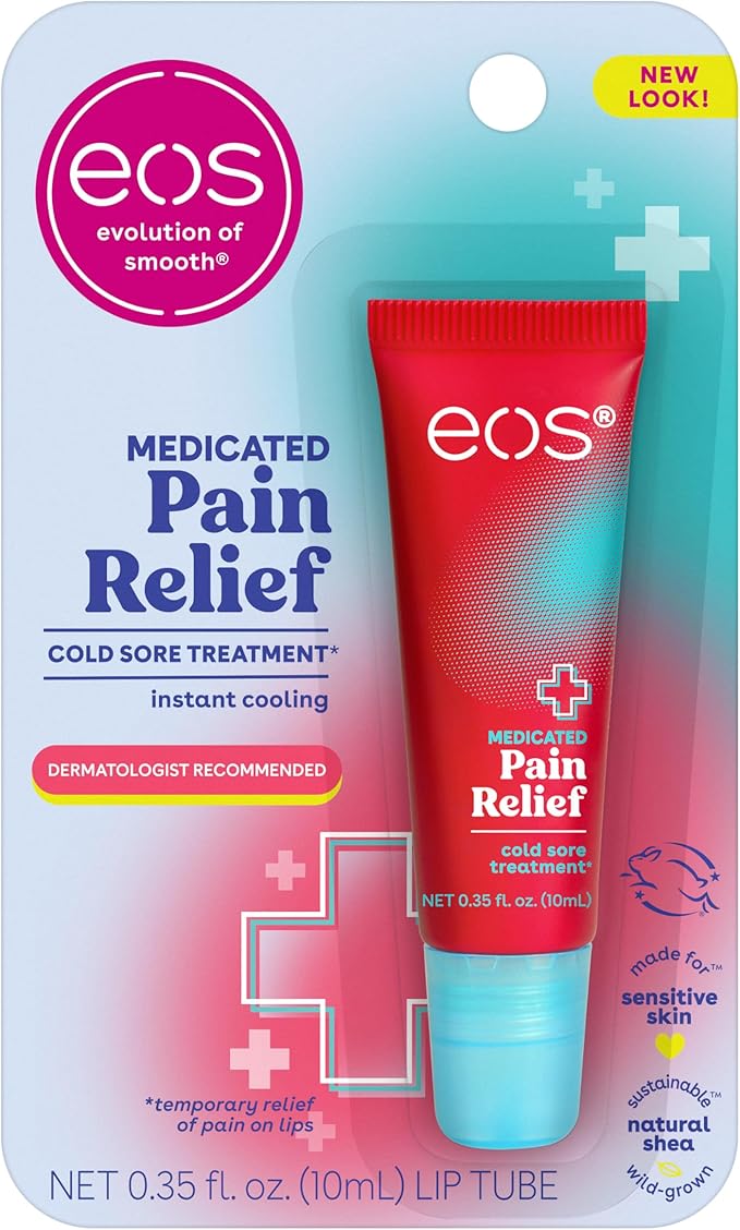eos Medicated Lip Balm - The Fixer | Lip Care to Repair and Protect Chapped and Dry Lips | Instant Cooling and Pain Relief with Natural Ingredients | 0.35 oz-Velvo Beauty
