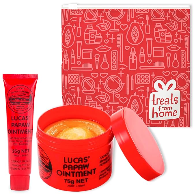 Lucas Pawpaw Lip Ointment, Lucas Pawpaw Cream, Lucas Pawpaw Ointment for Lips & Dry Skin - Unique All Skin Types, All Gender- Any Season Gift Pack with 75g and 15gr Pawpaw Balm-Velvo Beauty