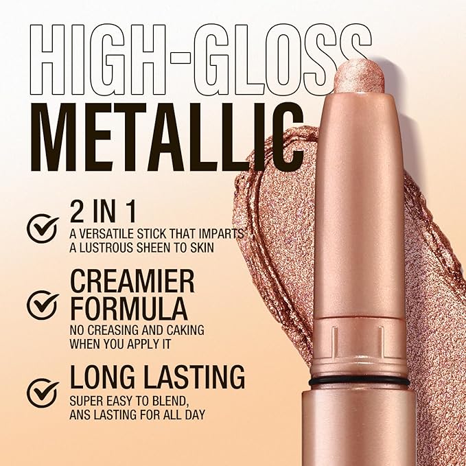 Jolilab Eyeshadow Stick Set, 4 Colors Matte Professional Bright-Colored Contouring and Highlight Stick, Cream Waterproof Long Lasting High Pigmented Eye Shadow. (4, 01+05+06+07)-Velvo Beauty