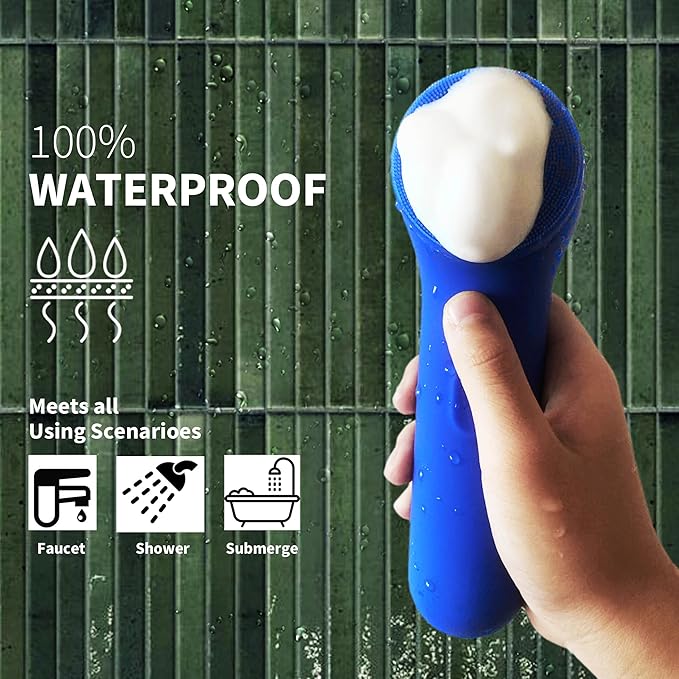 Premium Facial Cleansing Brush,Waterproof Face Scrubber,Spin & Sonic Modes with 3 Intensities,Magnetic 3-Head System for Deep Pore Cleaning, Gentle Exfoliation & Sensitive Skin Care - for Women & Men-Velvo Beauty