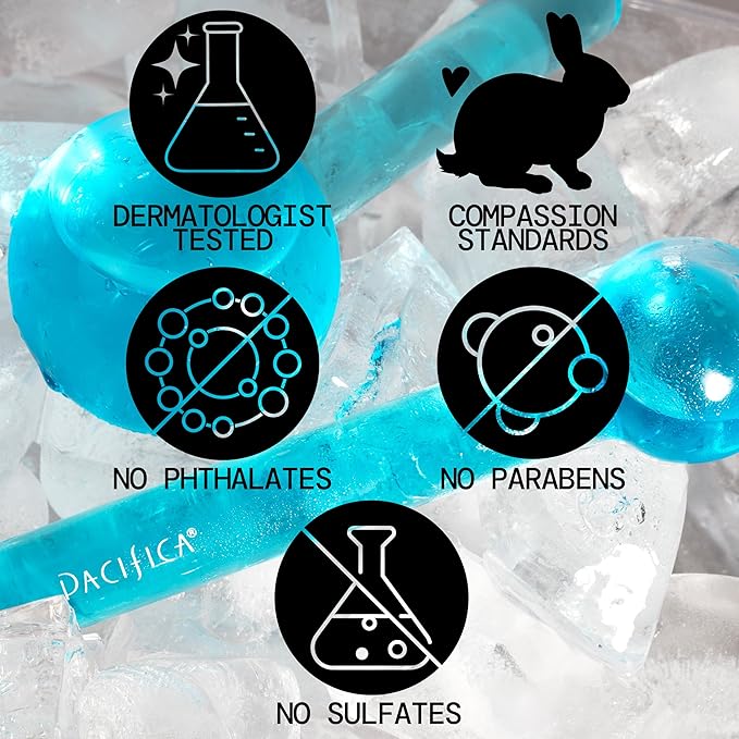 Pacifica Ice Roller Cryo Globes – Cooling Glass Facial Massager for Face, Eyes & Neck – Cold Therapy Beauty Tool for Puffy Eyes, Dark Circles, Redness, Wrinkles – Skin Care Gift for Women & Men-Velvo Beauty