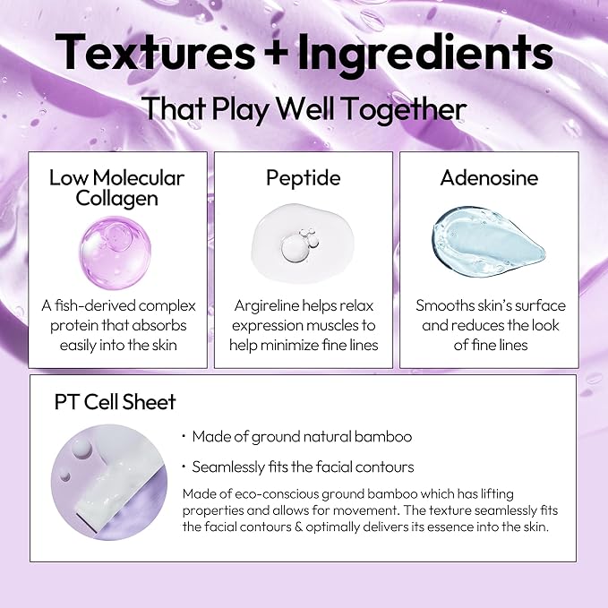 LAPCOS Collagen Sheet Mask, Firming Daily Face Mask with Collagen Peptides for Anti-Aging, Helps to Minimize Wrinkles, Restores Skin Elasticity & Firmness, Korean Beauty Favorite, 5-Pack-Velvo Beauty