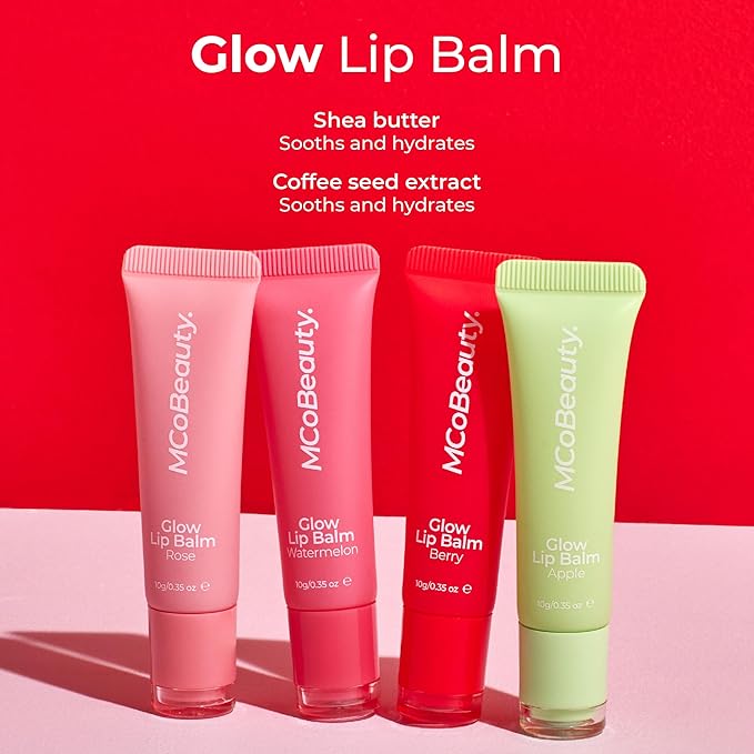 MCoBeauty Glow Lip Balm, Rose, Nourishing Tint for Luscious Lips, Vegan, Cruelty Free Cosmetics-Velvo Beauty